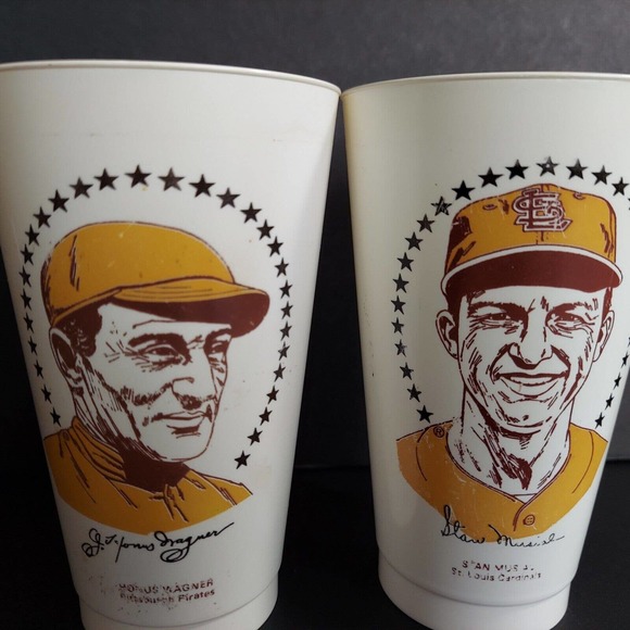 Amoco 7-11 MLB Baseball Player Collectible Slurpee Cups Hall Fame Musial Wagner - Picture 2 of 9